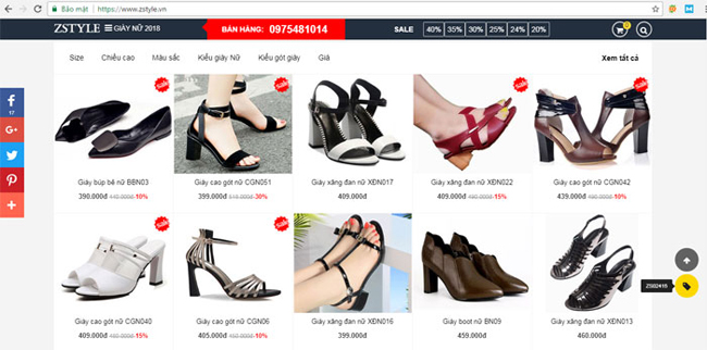 bán hàng giày online