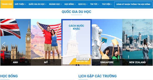Chức năng cần có khi thiết kế trang web lĩnh vực du học