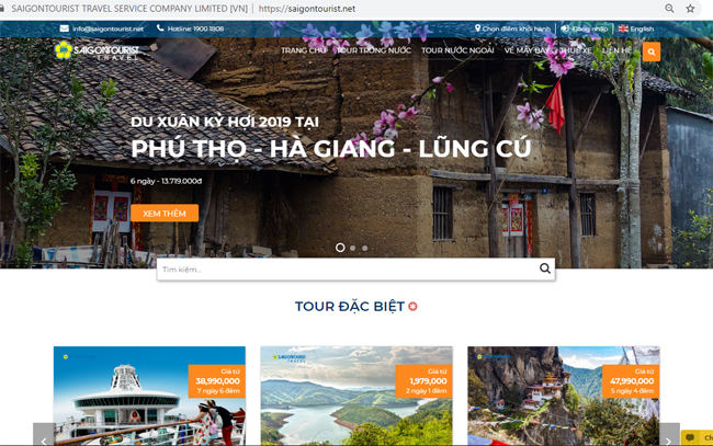 thiết kế website tour du lịch